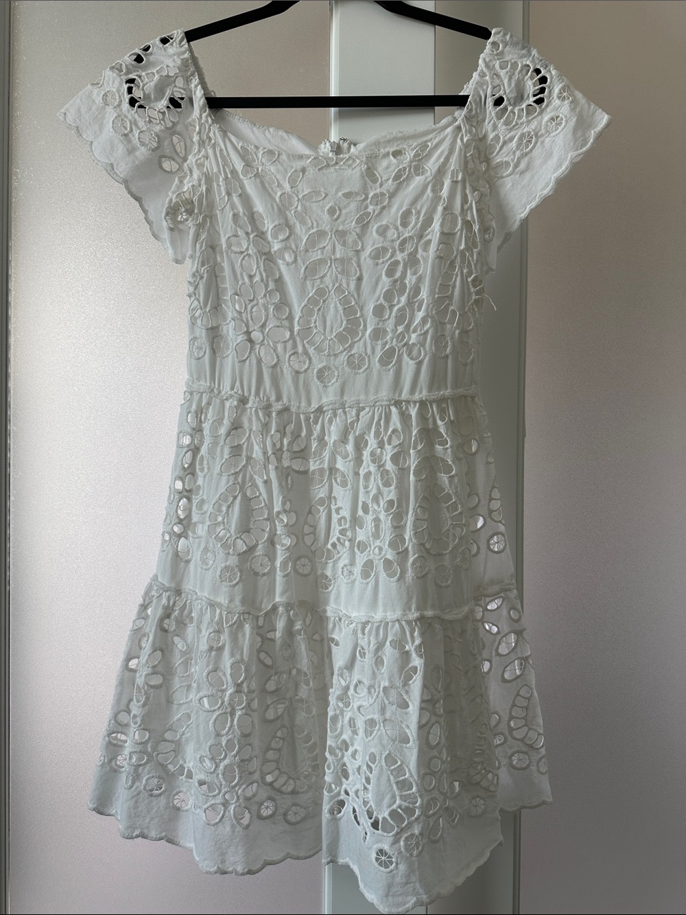 Gianni Bini White Eyelet Dress with Embroidery